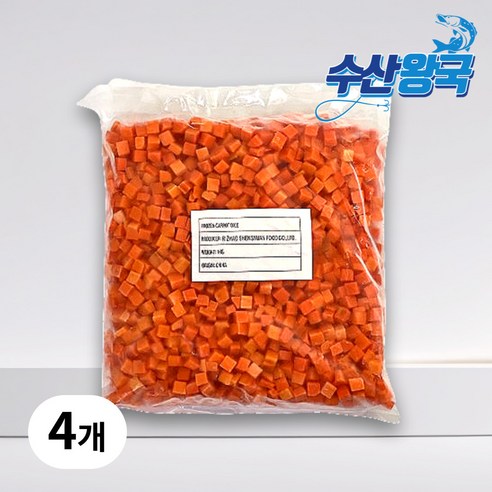 수산왕국 냉동 당근 다이스, 4개, 1kg