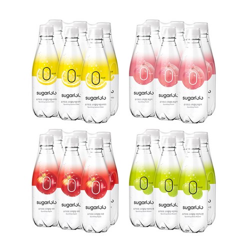 슈가로로 스파클링 복숭아+레몬사이다+샤인머스캣+사과 350ml [6개입*4*2박스] (총 48개입), 48개, 350ml