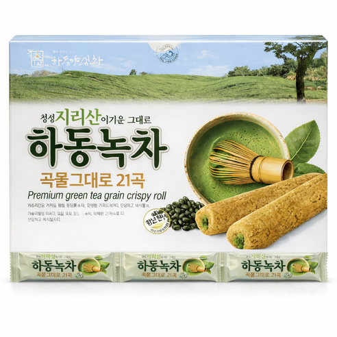 하동 녹차 곡물 크리스피롤 21곡 2박스 1개당10gx450, 45개, 10g