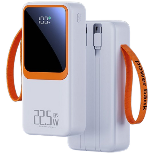 캠핑보조배터리 50000mah 대용량 보조배터리 66W 고속충전 LED 디스플레이, 흰색