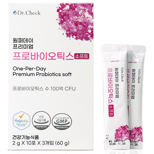 닥터체크 원퍼데이 프리미엄 프로바이오틱스 소프트 30포 1박스, 1개, 2g