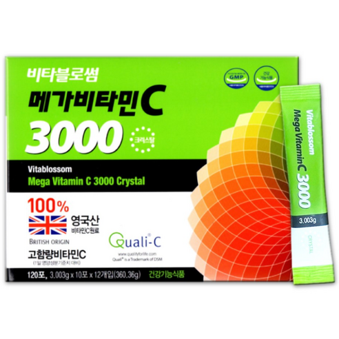 BRITISH ORIGIN 영국산 고함량 비타민C 고함량 3000 비타블로썸 메가비타민 C 크리스탈 비타민C 120포