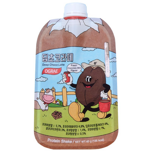오그래 저당 저칼로리 딥초코라떼맛 WPI ISP 혼합 산양유 단백질 쉐이크