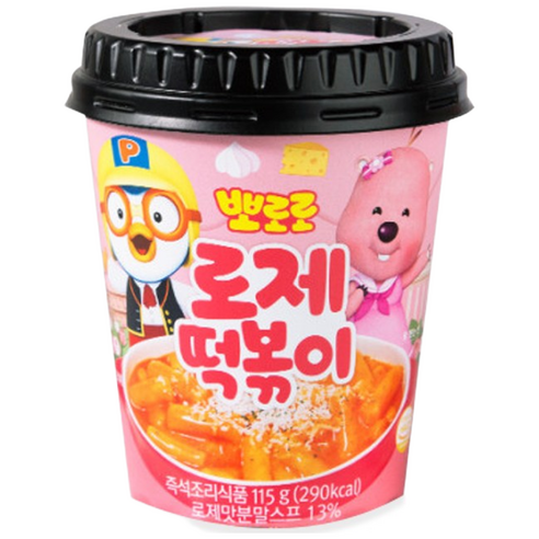 뽀로로 로제 컵 떡볶이 115g / 랜덤스티커 어린이 간식