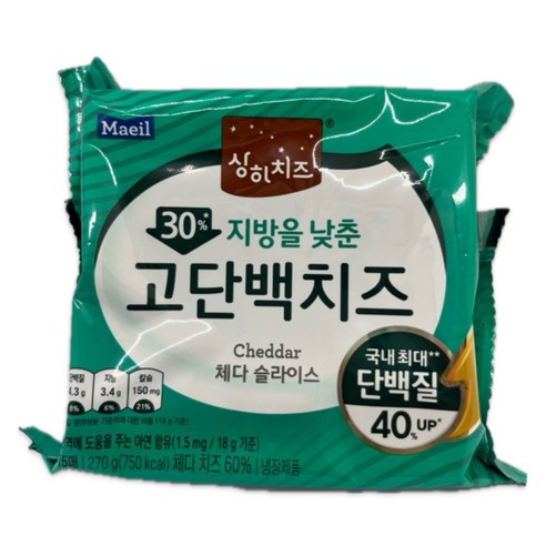 매일유업 상하치즈 지방을 낮춘 고단백치즈 15매*4개