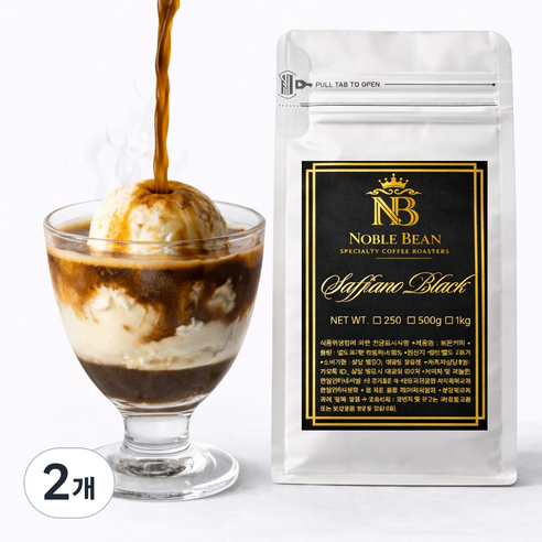 노블빈 다크초코 에스프레소 블렌드 원두 커피, 2개, 1kg, 홀빈(분쇄안함)
