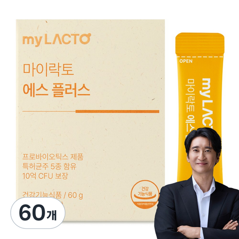 마이락토 온가족 장건강 특허 유산균 에스플러스 포도맛 가루유산균 분말형 30포, 60개, 2g