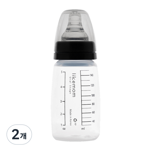 라이크맘 신생아용 PP 젖병 (그레이)_단품, 150ml, 2개
