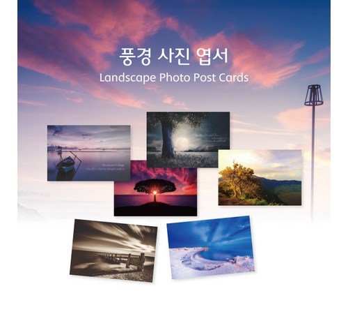 다양한 크기와 디자인의 전시 엽서