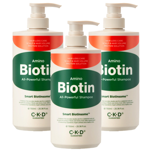 씨케이디 아미노 비오틴 올파워풀 샴푸, 750ml, 3개