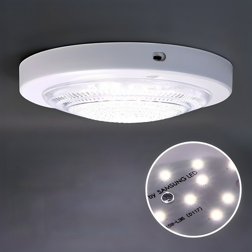 LED 원형 현관 계단 복도 베란다 건식 센서등 15W, 주광색, 1개