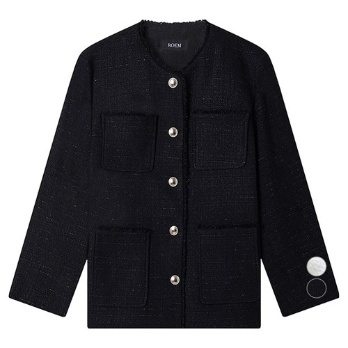 로엠 여성용 미디 트위드 자켓