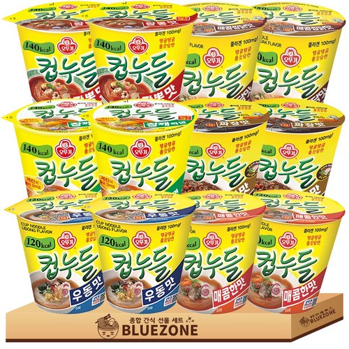 컵누들 라면 A세트 매콤2 우동2 참깨2 짬뽕2 매찜2 짜장2, 1박스