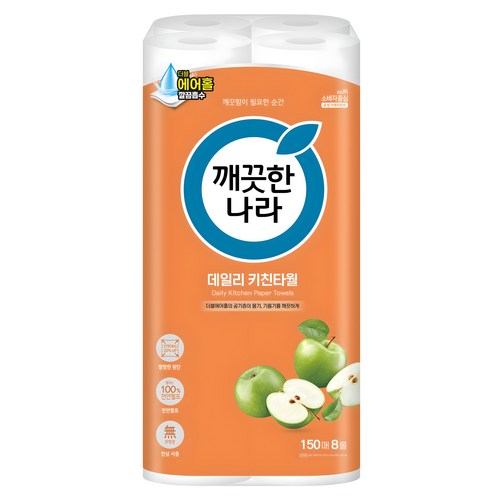 깨끗한나라 데일리 천연펄프 키친타월 이미지