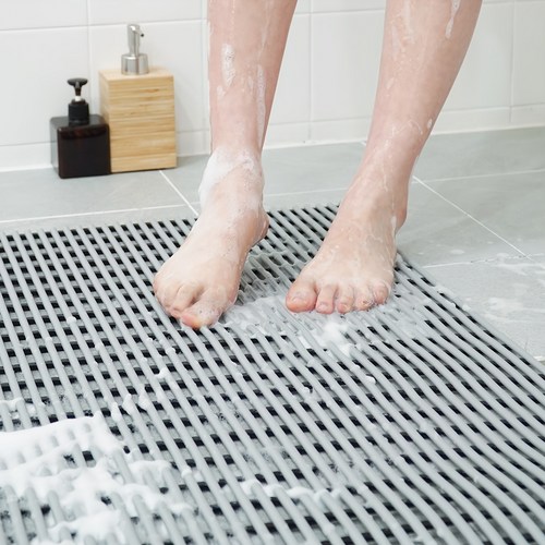 미리 미끄럼방지 욕실매트 90 x 100 x 1.05 cm, 회색, 1개