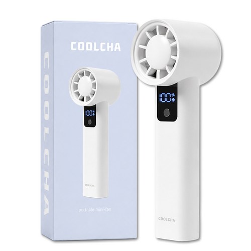 쿨차 휴대용 미니 손선풍기 초강력 초경량 저소음 손풍기, 화이트, ccmf
