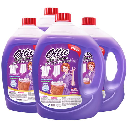 액체세제 고농축 실내건조 세탁세제 라벤더향 2.5L x4개 대용량, 2.5L, 4개