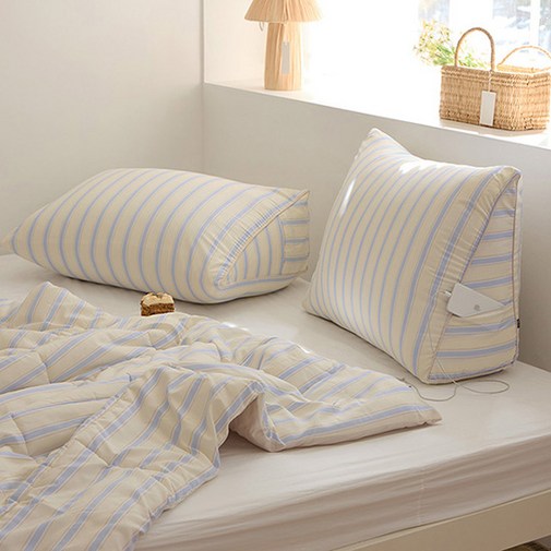 쉬즈홈 다용도 워싱 삼각 등받이쿠션 솜포함