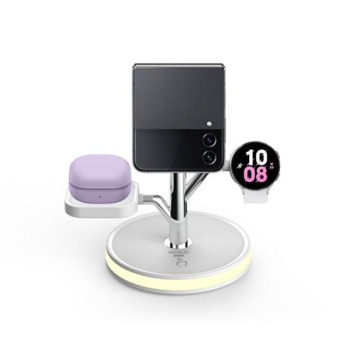 맥세이프링 증정 아이폰 갤럭시 맥세이프 3in1 무선충전기 애플워치 갤럭시워치 에어팟 갤럭시버즈 충전기, 삼성TRI10화이트, 1개