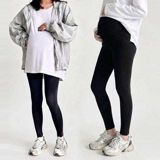 11 임산부 무압박 레깅스 사계절 부드럽고 신축성 좋은 10부 쫄바지 2장세트