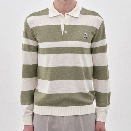 인디안 26년 봄 최저가 고급 레이온혼방 컬러블럭 니트 카라티셔츠 MUKBL5S1201BC