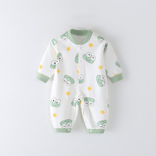 베베니즈 신생아용 동물얼굴 순면 긴팔 우주복