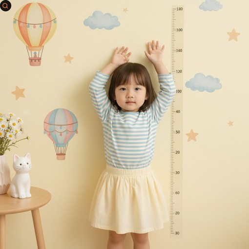 플럭스 무타공 부착식 키성장 기록 키재기 스티커