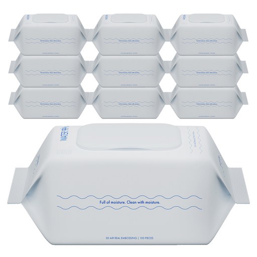 워터 99% 초순수 저자극 베이직 아기물티슈 캡형