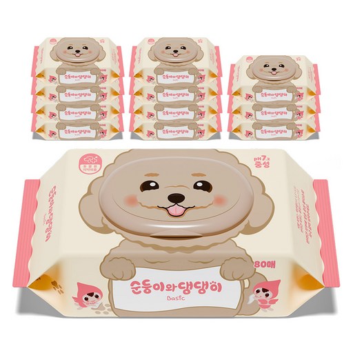 순둥이 와 댕댕이 반려동물 베이직 중성 물티슈