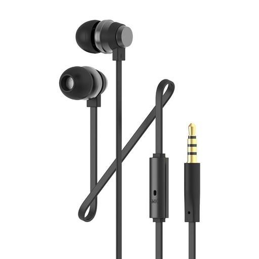 BHC-70M 아이리버 3.5mm AUX 갤럭시 노트북 컴퓨터 알루미늄 커널형 유선 이어폰 블랙