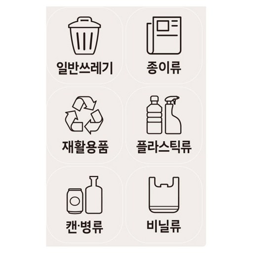 마그피아 인테리어 리무버블 분리수거 스티커 시트지