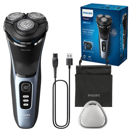 필립스 3000 시리즈 전기면도기로 매일 깔끔하고 부드러운 면도 경험하세요