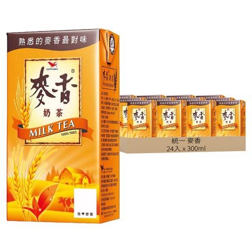 統一 麥香 奶茶, 300ml, 24入