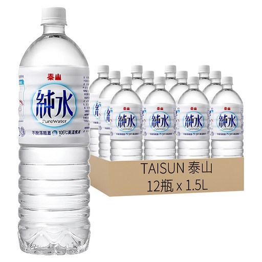 TAISUN 泰山 純水, 12瓶, 1500ml
