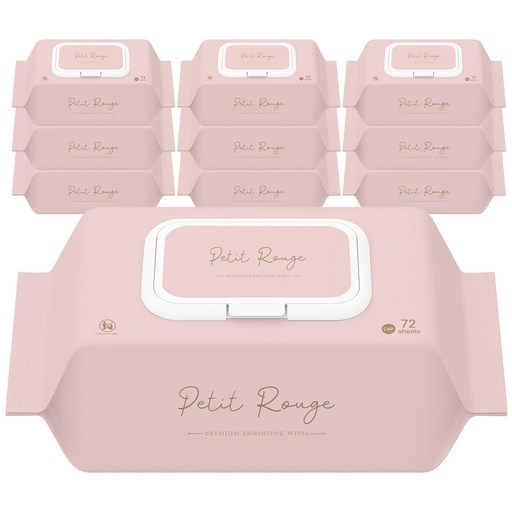 쁘띠루쥬 프리미엄 엠보싱 영유아 물티슈 캡형