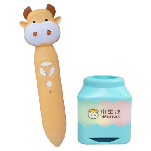 NEW WIS 小牛津 奶茶牛點讀筆 64G + 音樂充電筆座, 奶茶色