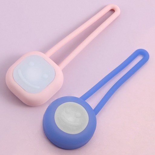 딩동펫 반려동물 스마일 LED 팬던트 스퀘어 인식표 스퀘어 + 라운드 세트