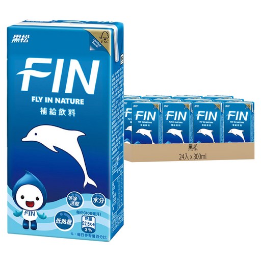 黑松 FIN 補給飲料, 300ml, 24入