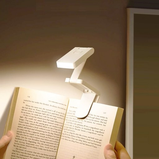 리와트 무선 미니스탠드 집게 클립 북라이트 독서등 휴대용 LED 공부등 LC127, 화이트