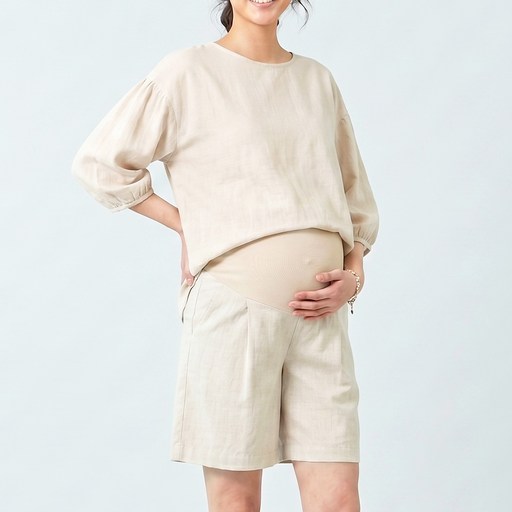 까마느 여름 임산부 캐주얼 데일리 5부 반바지 임부복