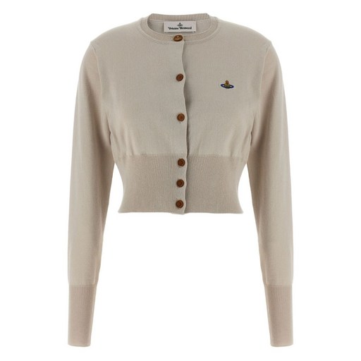 비비안웨스트우드 로고 자수 크롭 가디건