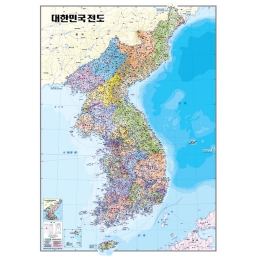 대한민국전도(행정)(코팅원지)(부착용)