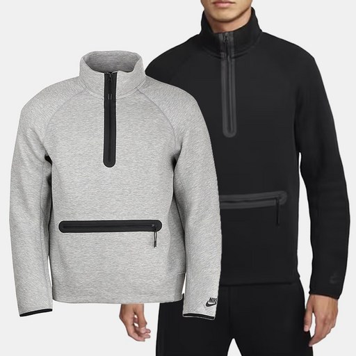 국내백화점출고 나이키 테크 플르스 남성 하프집 반집업 스웻셔츠