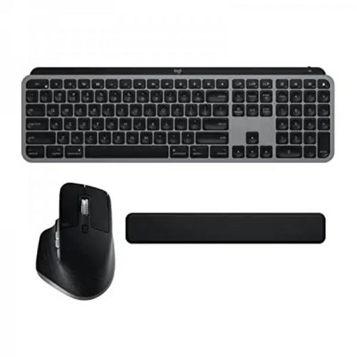 로지텍 MX Keys 고급 조명 무선 키보드 및 Mac용 Master 3 마우스(손목 받침대 포함) 번들(3개 품목), 단일상품, 단일색상