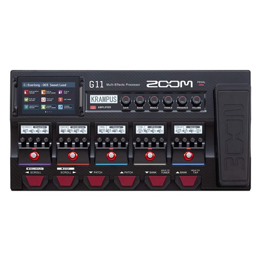 ZOOM G11 IR ZOOM IR 줌 기타용 이펙터 블랙 로더 기능 탑재 터치 패널 대응