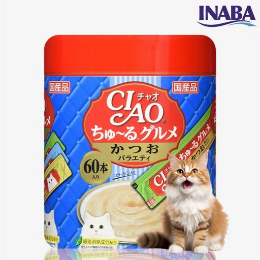 챠오츄르 버라이어티 짜먹는 고양이 간식 60p, 가다랑어, 840g, 1개
