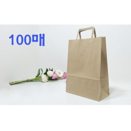 <최저가!!> 크라프트 쇼핑백 무지 종이가방 도시락 쇼핑백 100매