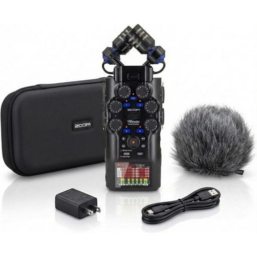 APH - 6ST 액세서리가 장착된 H6Studio 8 트랙 32비트 플로트 레코더 번들