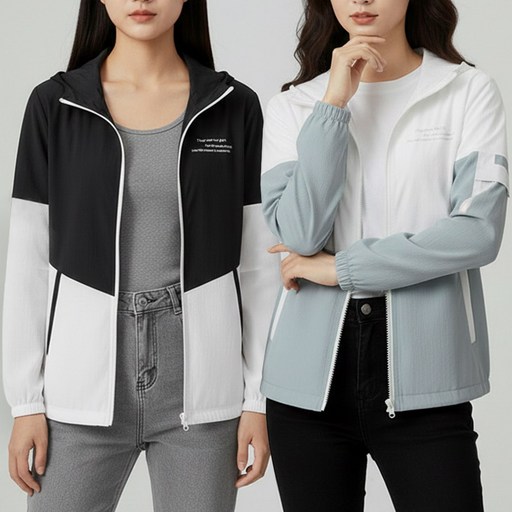 루크 2개 세트 남녀공용 데일리 바람막이 남성 여성 경량  점퍼 잠바 남자 러닝 윈드 자켓