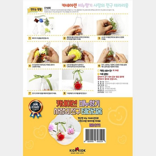 2색 택1 비누향기 테라리움 패키지 카네이션 전구 DIY 사랑의